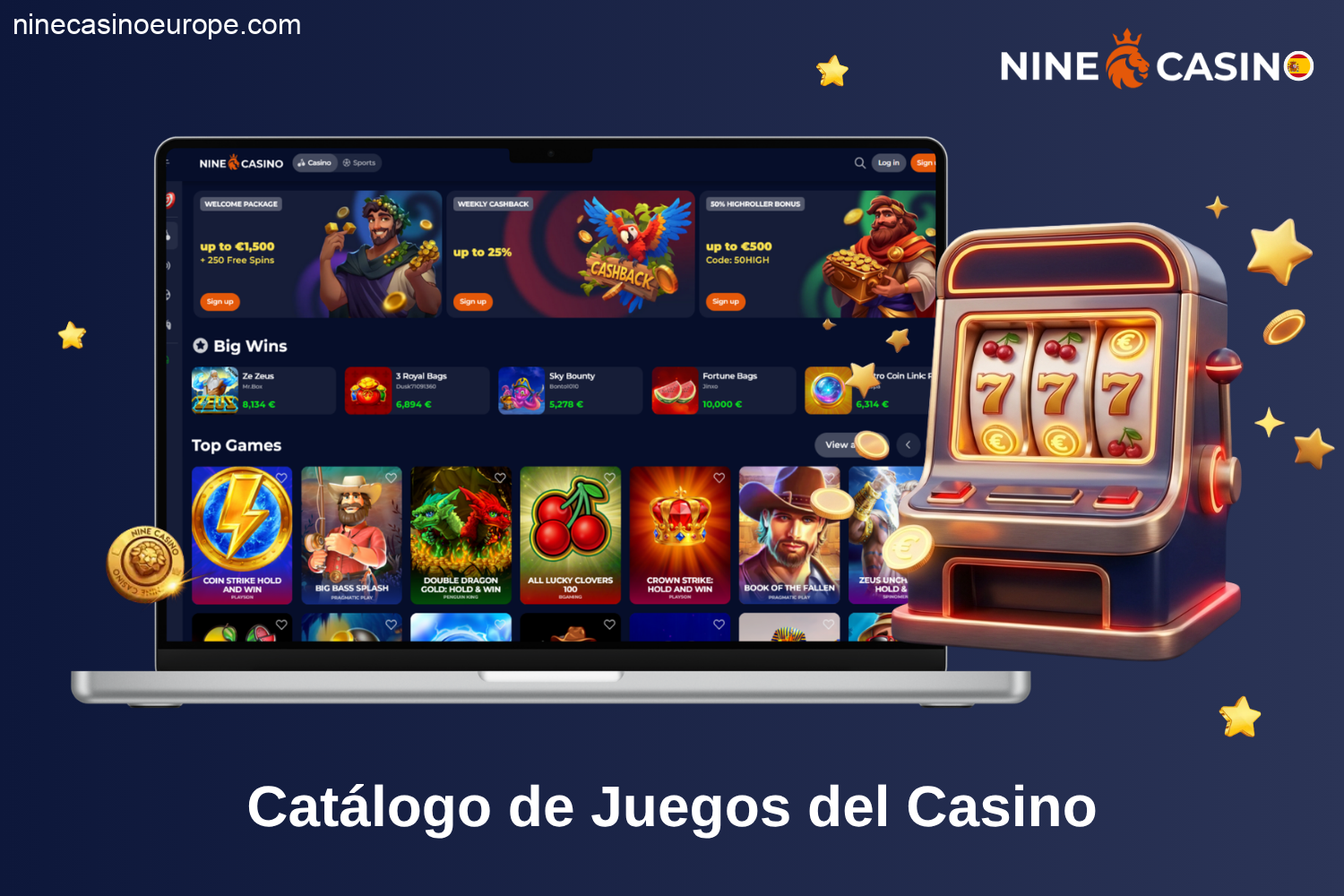 Catálogo de juegos del casino Nine Casino España
