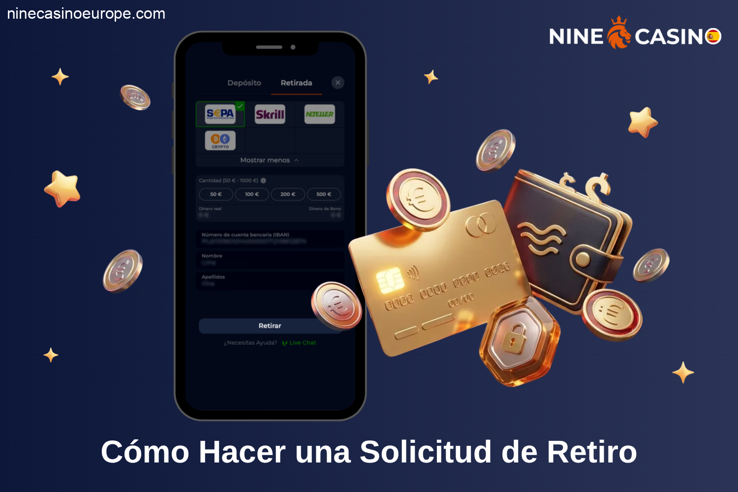 Cómo hacer una solicitud de retiro en Nine Casino España paso a paso